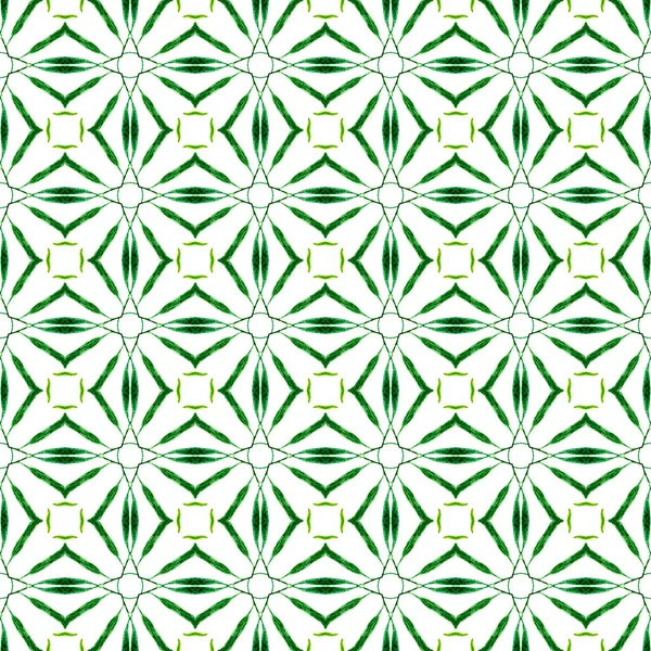 緑の幾何学的なシェブロン水彩境界。緑 — ストック写真