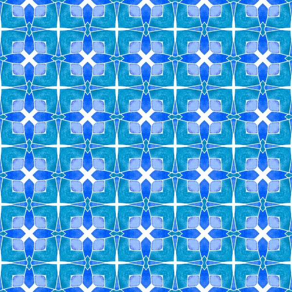 Шевронський акварель. Блакитна класика бохо — стокове фото