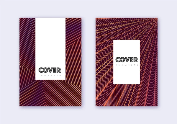 Hipster-Cover-Design-Vorlagen-Set. Orangenabstrakt — Stockvektor