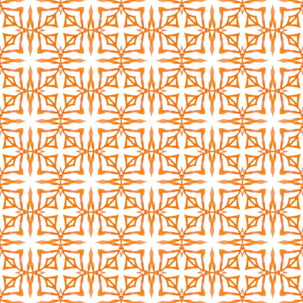 Oriental arabesque hand drawn border. Orange