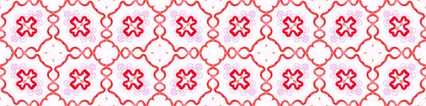 Roze rode naadloze rand scroll. Geometrische waterco — Stockfoto