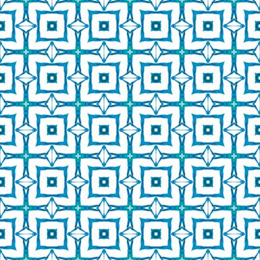 El çizimi yeşil mozaik pürüzsüz sınır. Mavi 