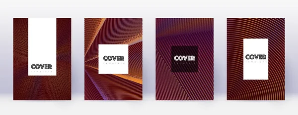 Hipster-Broschüre Design-Vorlagen-Set. Orangefarbene Abstraktion — Stockvektor