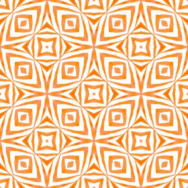 El çizimi yeşil mozaik pürüzsüz sınır. Turuncu 