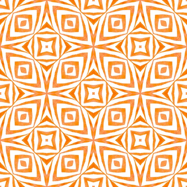 Hand drawn green mosaic seamless border. Orange — Stock Photo, Image