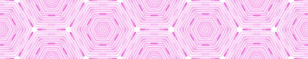 Pink red Seamless Border Scroll. Waterco Geometrik — Stok Foto