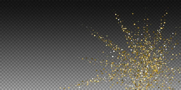 Gouden driehoeken luxe sprankelende confetti. Scattere — Stockvector