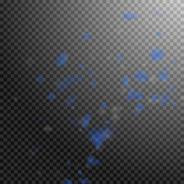 Pétalos de flor azul oscuro cayendo. Cautivador — Archivo Imágenes Vectoriales