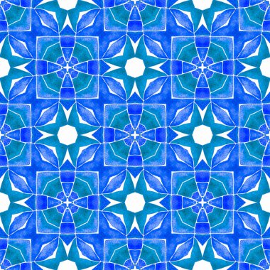 Suluboya yaz etnik sınır düzeni. Mavi 