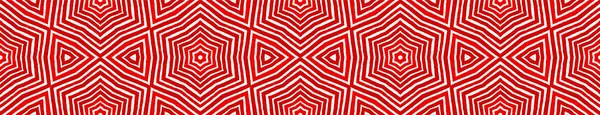 Röd sömlös gränsrullning. Geometriskt vattenco — Stockfoto