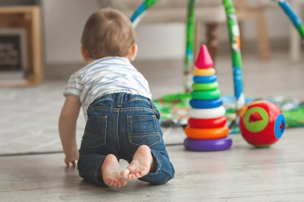 Lindo Niño Jugando Adentro Bastante Bebé Niño — Foto de Stock