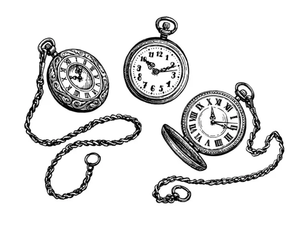 Pocket watch set. Royalty Free Stock Vectors