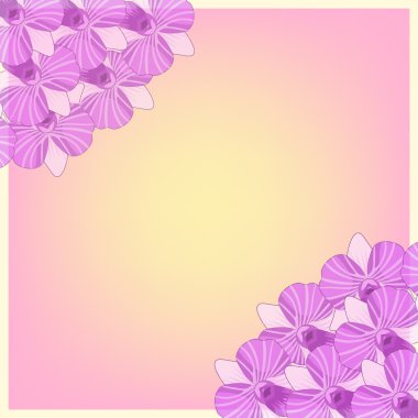 tebrik kartı ile tatil mor orkideler. vektör illustratio