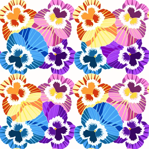 Sem costura padrão flores net violeta pálias em um fundo azul — Vetor de Stock