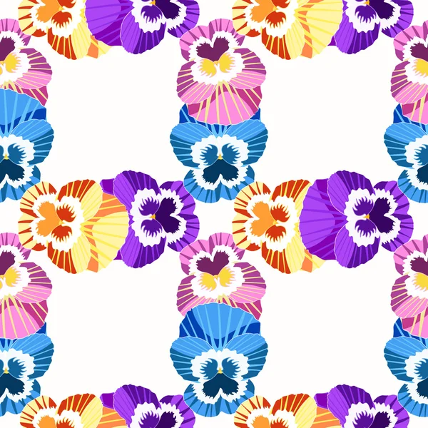 Motif sans couture grille fleurs violettes de culottes. vecteur illustra — Image vectorielle