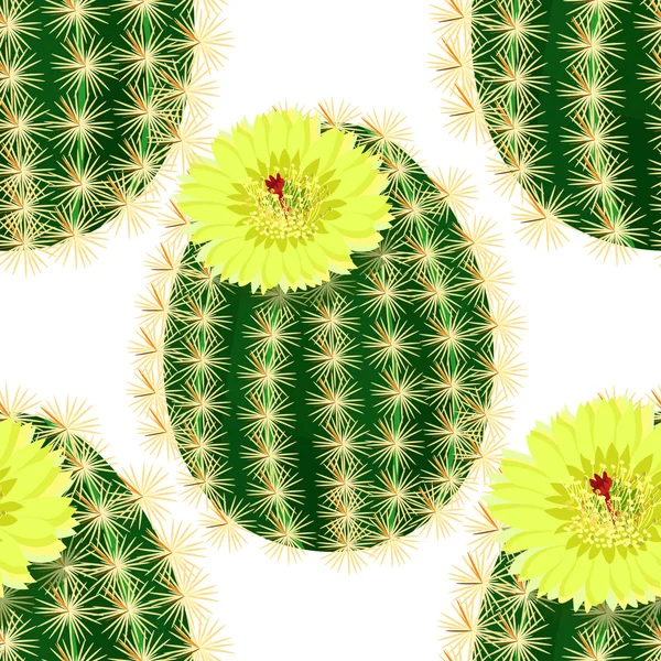 Motif sans couture avec fleur de cactus en jaune. vecteur illustrati — Image vectorielle