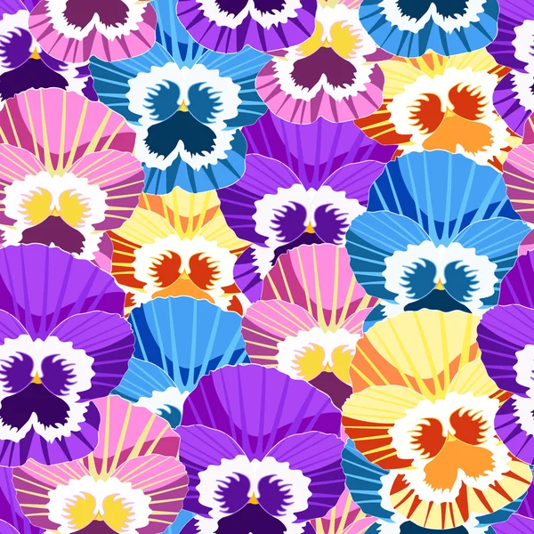 Seamless mönster utan luckor violetta blommor av penséer. vektor Stockvektor