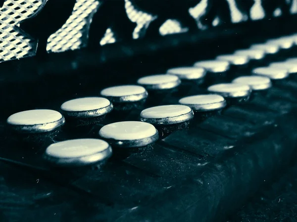 Oude accordeon-toetsen — Stockfoto