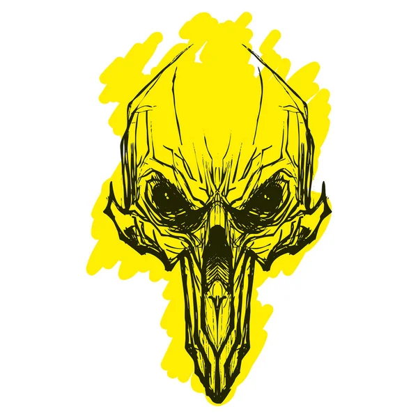 Alien skul voor tatoo — Stockvector