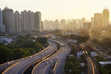 Kuala Lumpur manzarası günbatımı üzerinde 