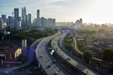 Kuala Lumpur manzarası gökdelenler ile