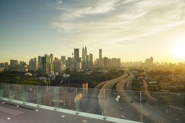 Kuala Lumpur skyline with skyscrapers