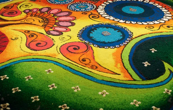 Deepak com rangoli colorido — Fotografia de Stock
