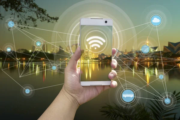 Concetto di connessione di rete Wifi — Foto Stock