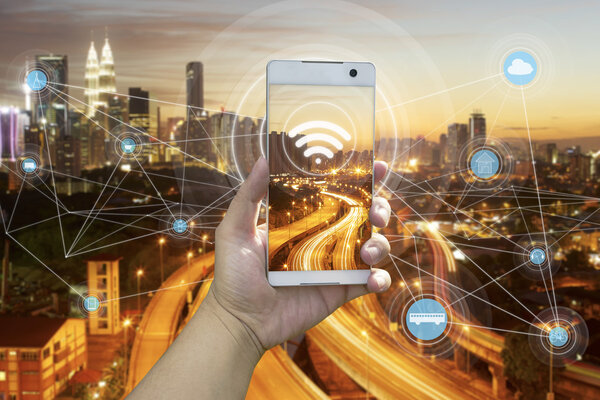 Wifi network connection concept