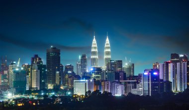 Kuala Lumpur gece ışık