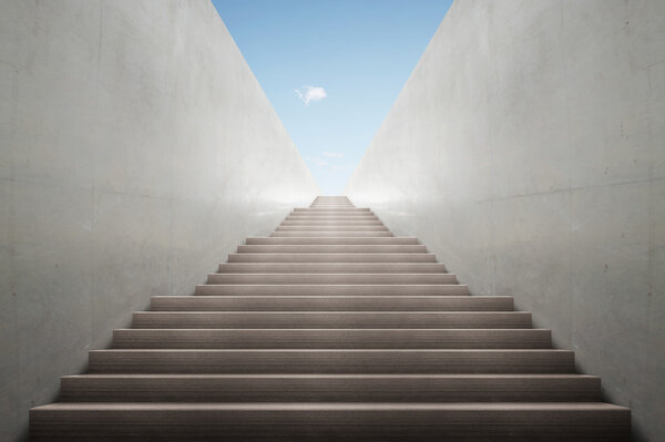 Grey stairs leading upwards