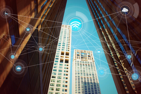 Smart city and wireless communication concept