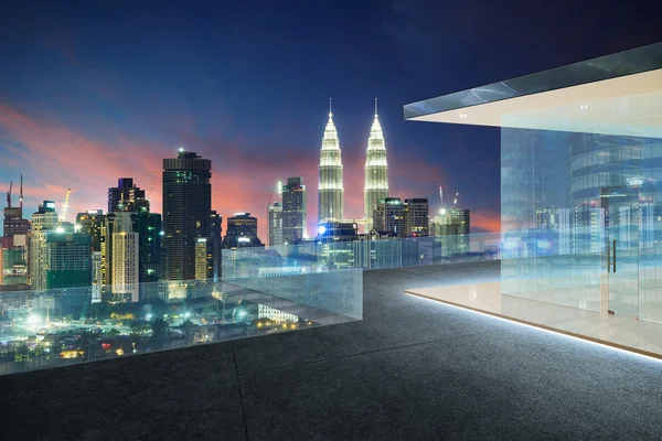 Kuala Lumpur luzes noturnas — Fotografia de Stock