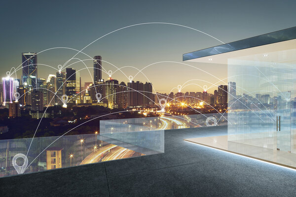 Smart city and wireless communication concept