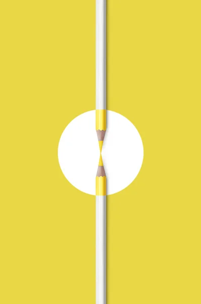 Yellow and white color pencils — Stock Photo, Image