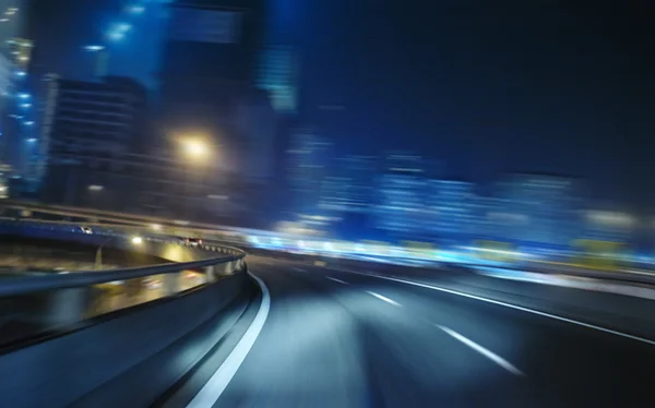 Night road scene motion blur — Stock Photo, Image