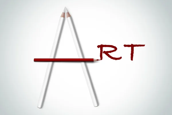Palavra de arte por lápis — Fotografia de Stock
