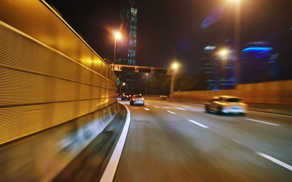Night road scene motion blur — Stock Photo, Image