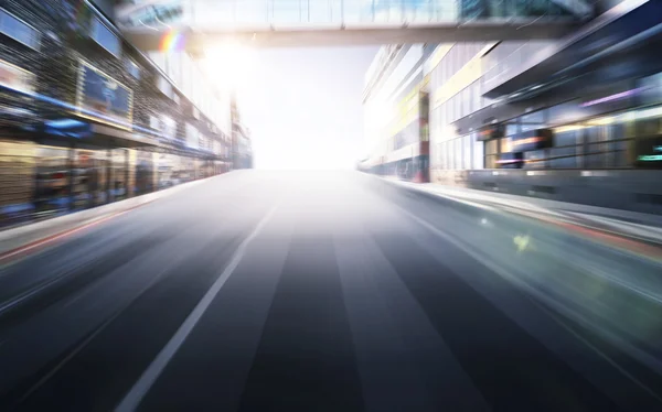 Light on the blurred road — Stock Photo, Image