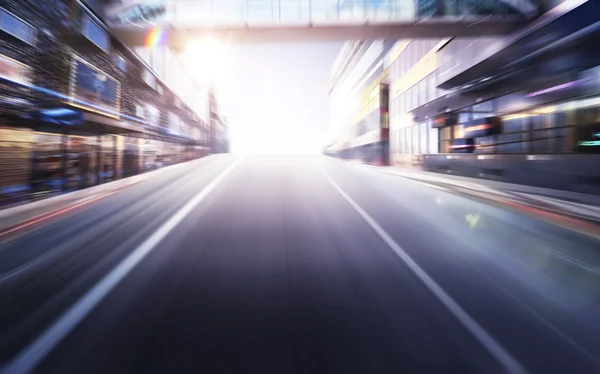 Light on the blurred road — Stock Photo, Image