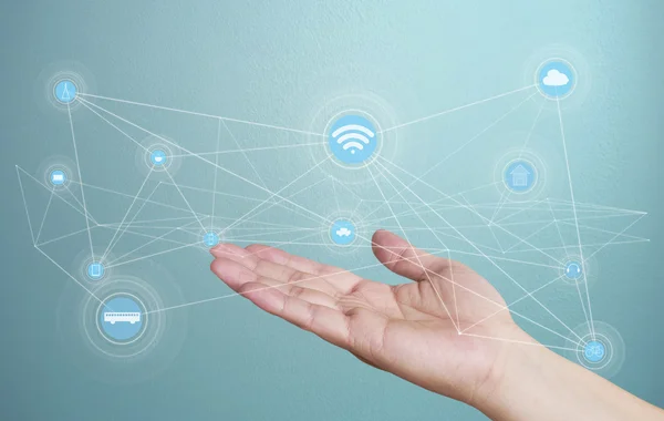 Connessione wireless concetto futuristico — Foto Stock