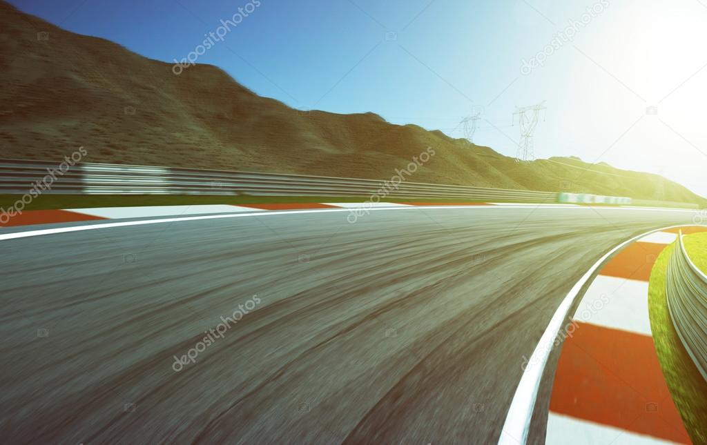 Motion blurred race track