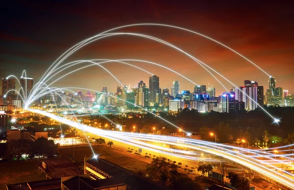 Rede de cidades inteligentes — Fotografia de Stock