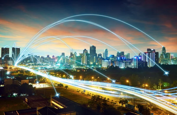 Smart city network — Stock Photo, Image