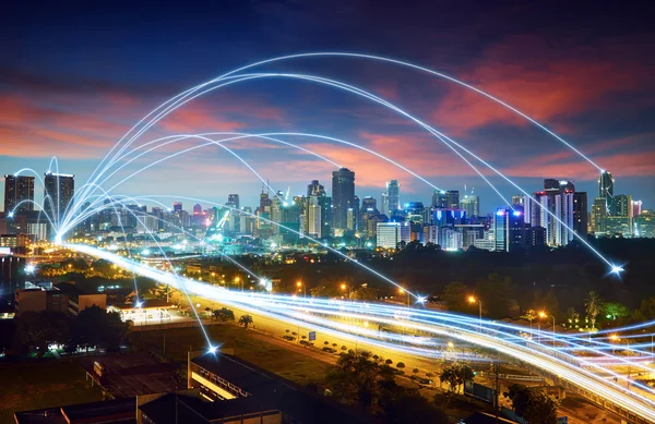 Smart city network — Stock Photo, Image