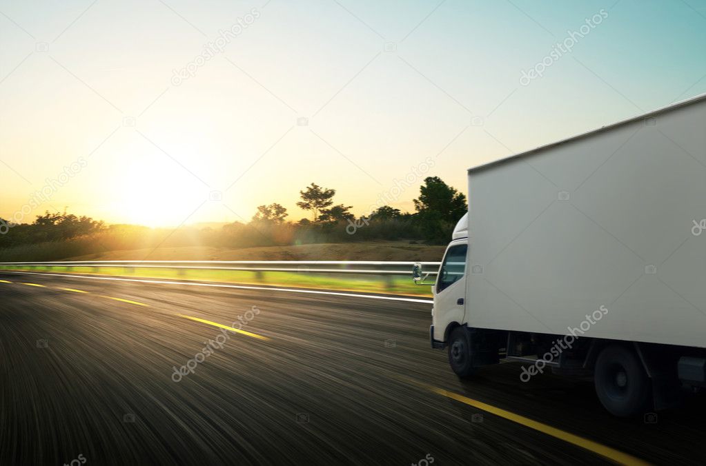 Delivery truck on road