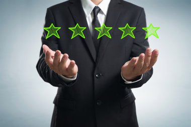 Beş yıldızlı rating ile işadamı