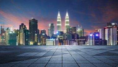 Kuala Lumpur night lights clipart