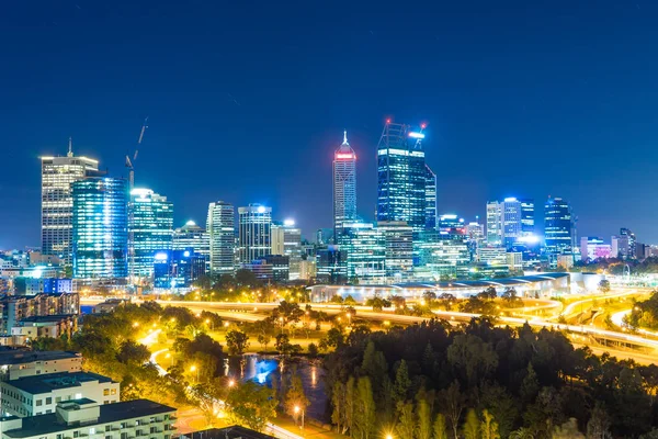 Skyline of Perth at night — Stock Photo, Image