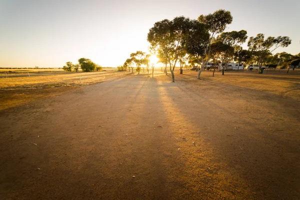 Zonsopgang op de boerderij Hyden — Stockfoto